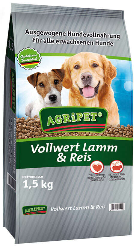 AGRiPET Hunde-Trockenfutter Vollwert Lamm + Reis